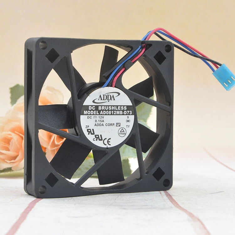 1pc ADDA AD0812MB-D73 12V 0.15A 8015 8CM 3-wire Cooling Fan - Image 2 of 4