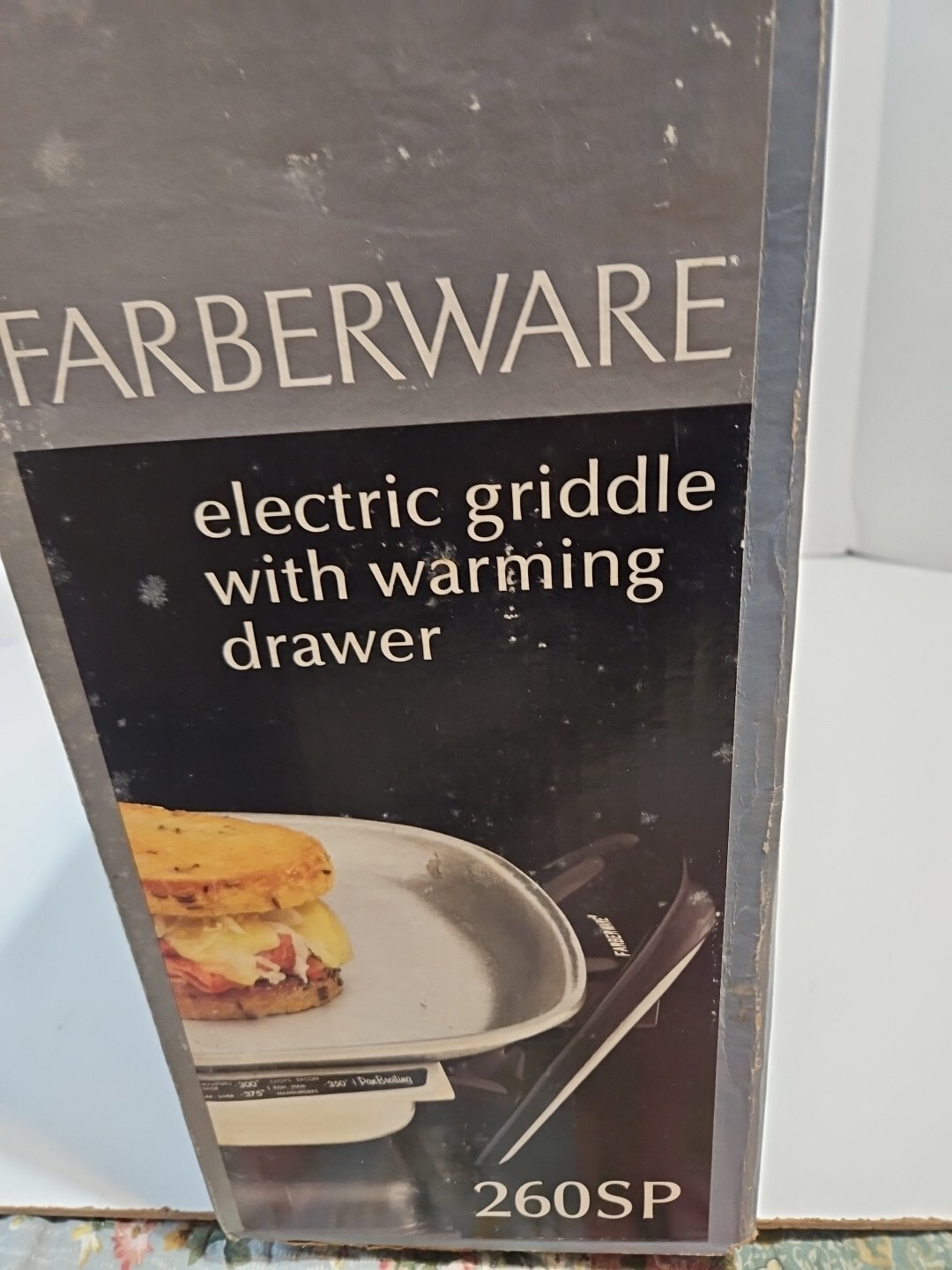 Vintage Farberware Electric Griddle Warming Drawer Model 260 SP 12”x18