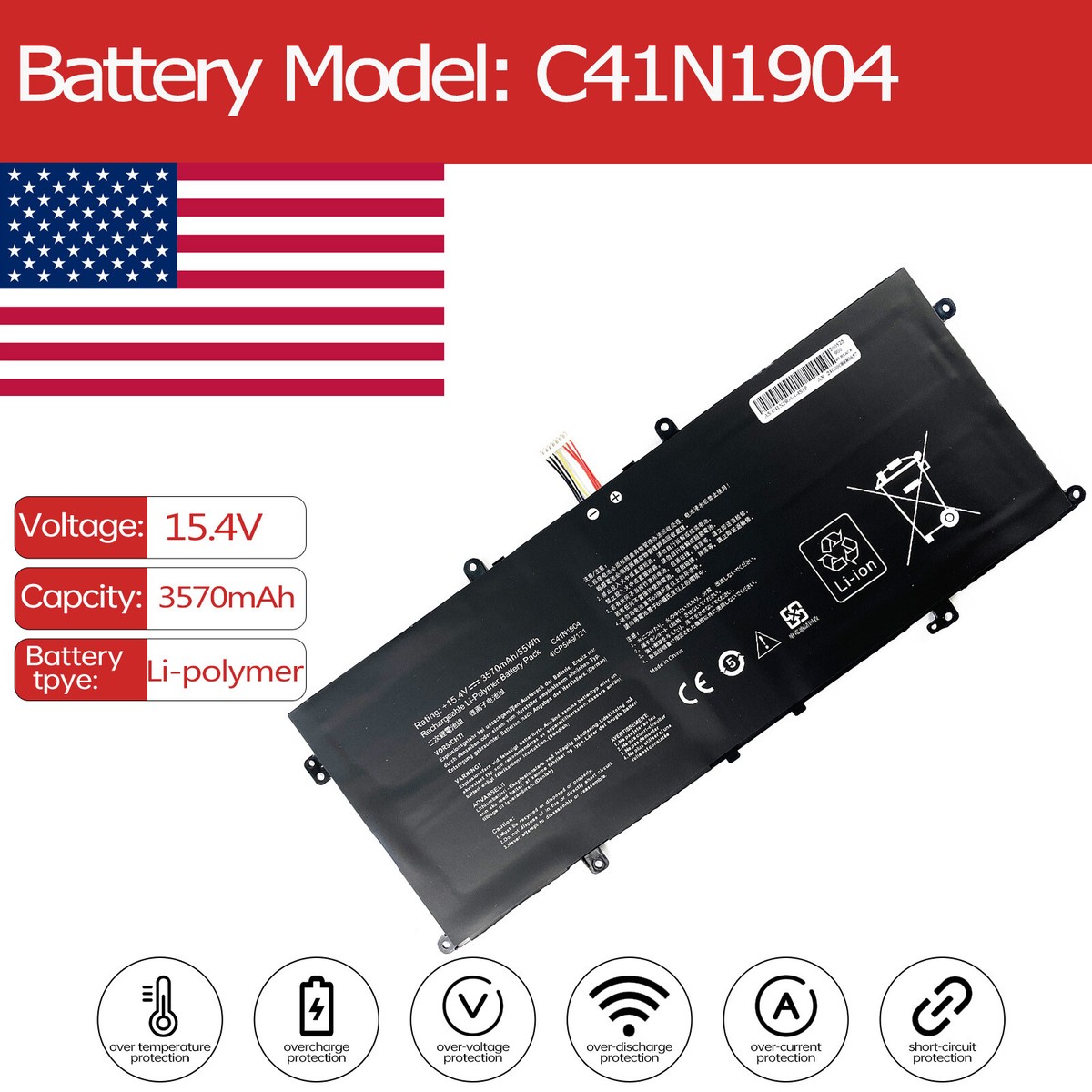C41N1904 Battery for Asus ZenBook Flip UX363J UX393E UX325E UM325U