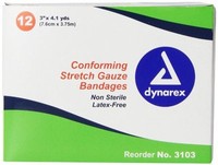 6 Pack Dynarex Conforming Stretch Gauze Bandages 3103 3x4.1yd 12 Count Ea on sale 6 Pack Dynarex Conforming Stretch Gauze Bandages 3103 3x4.1yd 12 Count Ea on sale