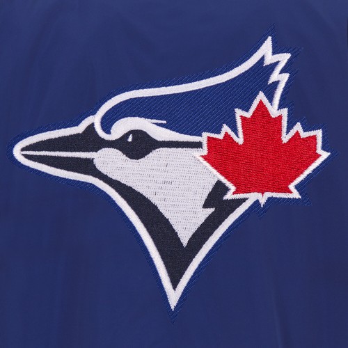 MLB Toronto Blue Jays Reversible Full Snap Fleece Jacket 2 Front Logos JH Design - Picture 5 of 5