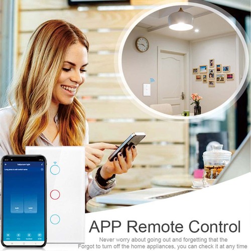 WiFi Switch Smart Home Touch RF Light Wall Panel For Alexa For Google 3/2/1 Gang - Picture 6 of 21