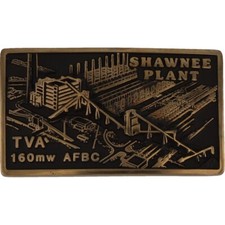 New Brass Shawnee Plant Tva Afbc Power Generation Coal Energy NOS Belt Buckle