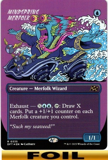 Mindspring Merfolk - FOIL BORDERLESS - Aetherdrift  - NM MTG