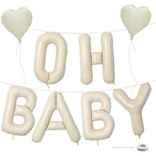 Baby Shower Decorations 8 Set 40 Inch OH BABY Letter Heart Balloons Giant Ice...