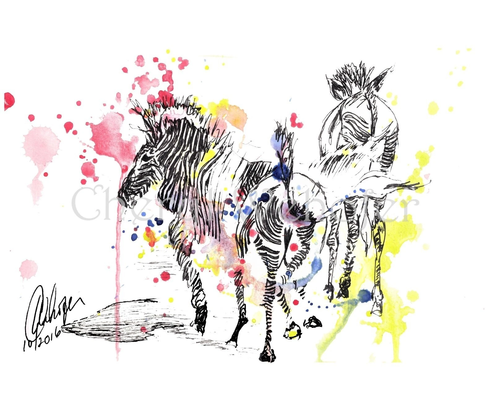 Ink Animals Abstract Art Paintings