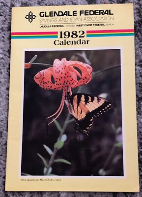 Vintage 1982 Book Calendar | Glendale Federal Bank Advertising Promo | NOS