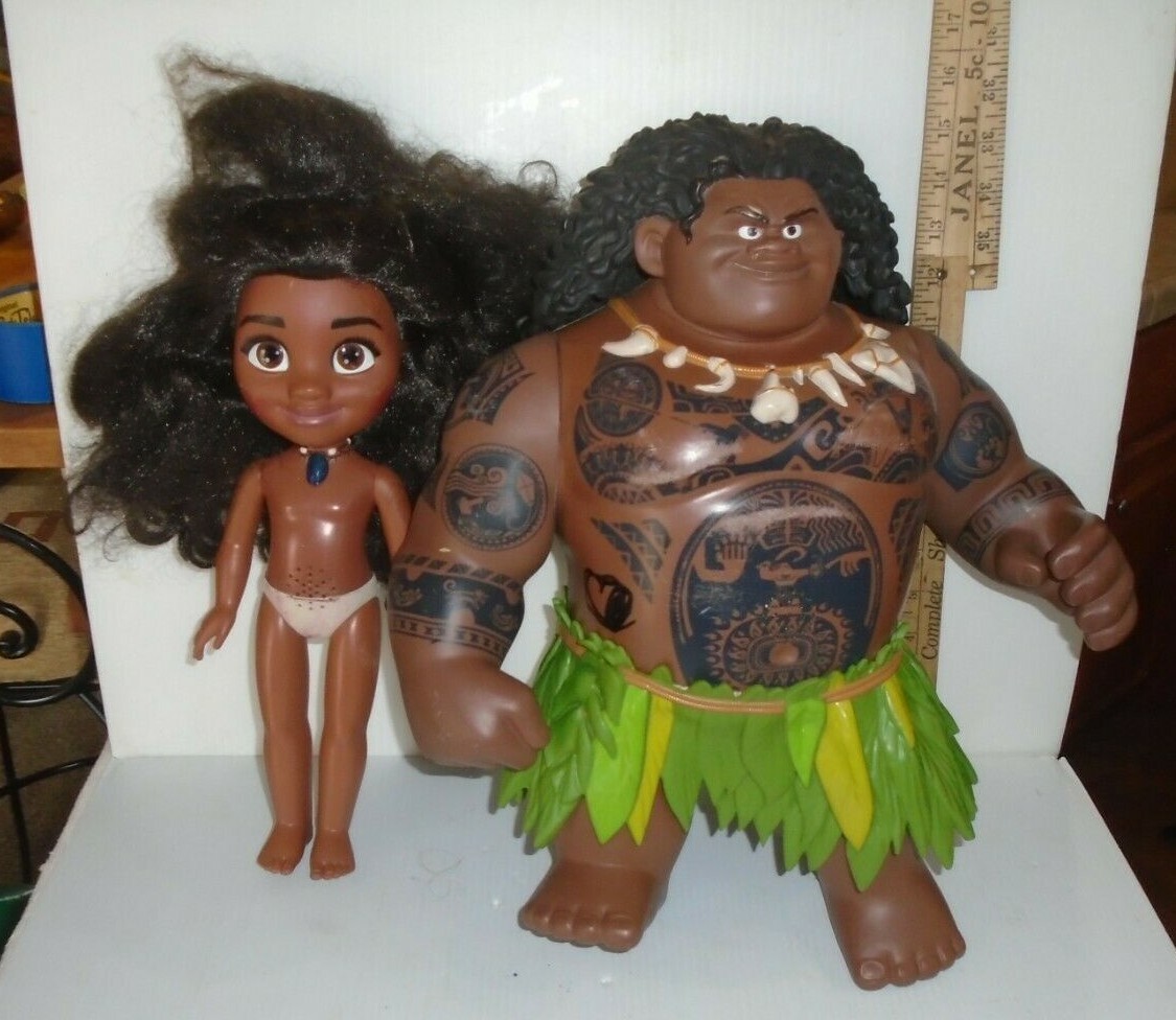 Disney Moana MAUI Talking Action Figure Doll 2015 and friend