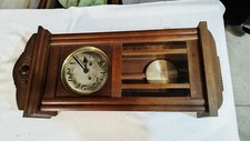 Orologio A Pendolo In Legno Da Parete Tedesco Quadrante In Madreperla Vintage