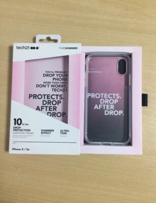 Tech21 Hülle für Apple iPhone X XS Pure Pink Schimmer Original Backcover
