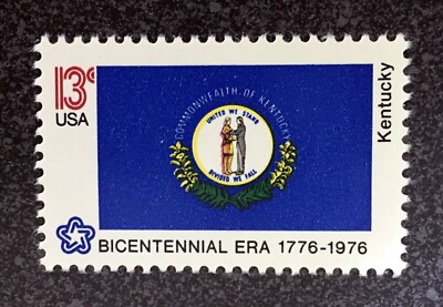 1976USA #1647 13c Bicentennial Era State Flags - Kentucky Single
