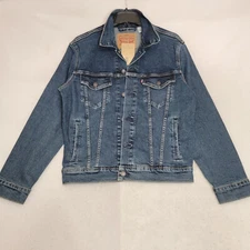 Levis Trucker Jacket Mens SMALL BLUE Outdoor Biker Cowboy Buttons NWT