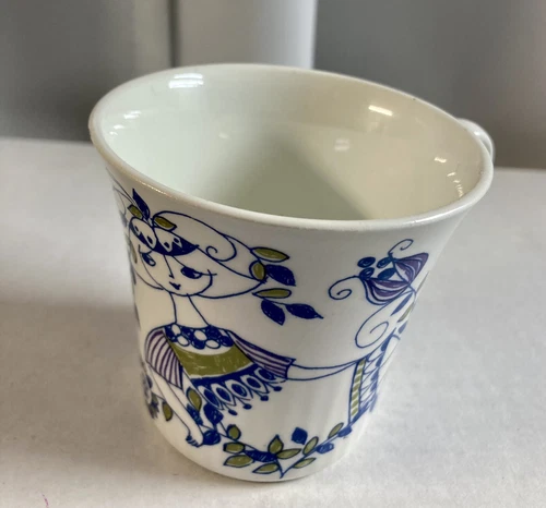 Vtg Norway Lotte Figgjo Flint Turi Design Mug Cup Norwegian Handpaint Silkscreen