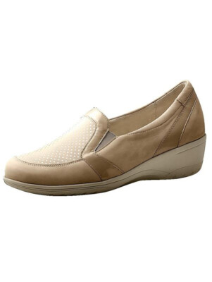 Waldläufer Bequeme Schuhe Slipper Damenschuhe Leder beige Weite K 4 37