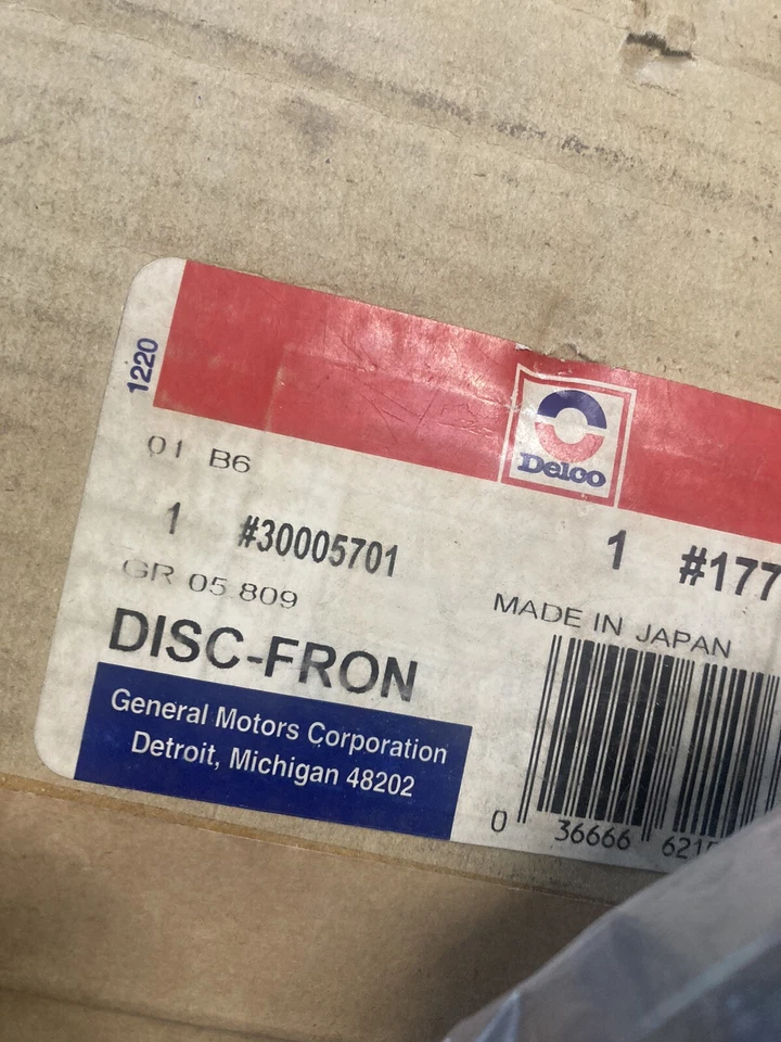 Rotor de freno delantero Gm Nos 30005701 se adapta a 89-94 Geo Metro 4 orificios de orejetas  Foto 4 de 4