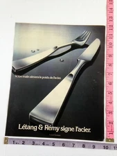 Vintage Print Ad Publicite Presse Letang & Remy couvert Camargue cutlery 70's