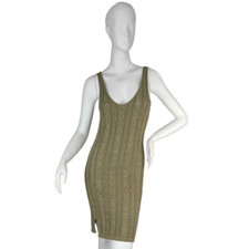 Spell & The Gypsy Collective Frenchie Rib Mini Sleeveless Dress Gold Khaki S