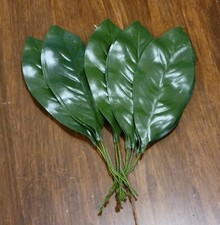 Vintage Millinery Flower Magnolia Leaf 5" Rich Green Bunch of 12 Unused