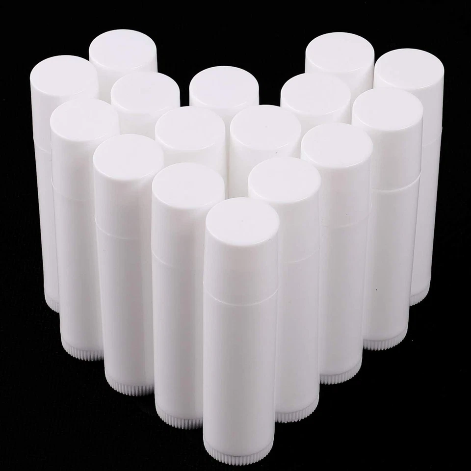 Hoiny Pack of 25 Empty Plastic Lipstick Tubes, reuseable Empty Lip Balm Contain