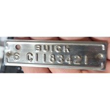 Vintage Buick Trim Tag Data Plate 6 Ci 183421 Auto Car Part Accessory