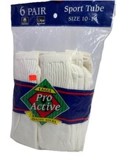VTG Men  s Tube Socks Cream USA Made Cotton Blend X6 Sz 10-14 Eagle Mills NOS
