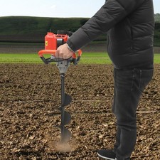 2.3HP 2 Stroke Fence Post Hole Digger Gas Power Earth Auger Borer w/3 Drill Bits