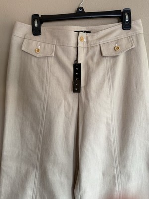 Penta Beige Bamboo Color Wide-Leg Bell Trousers Pants Khaki Light Brown 10 Tan