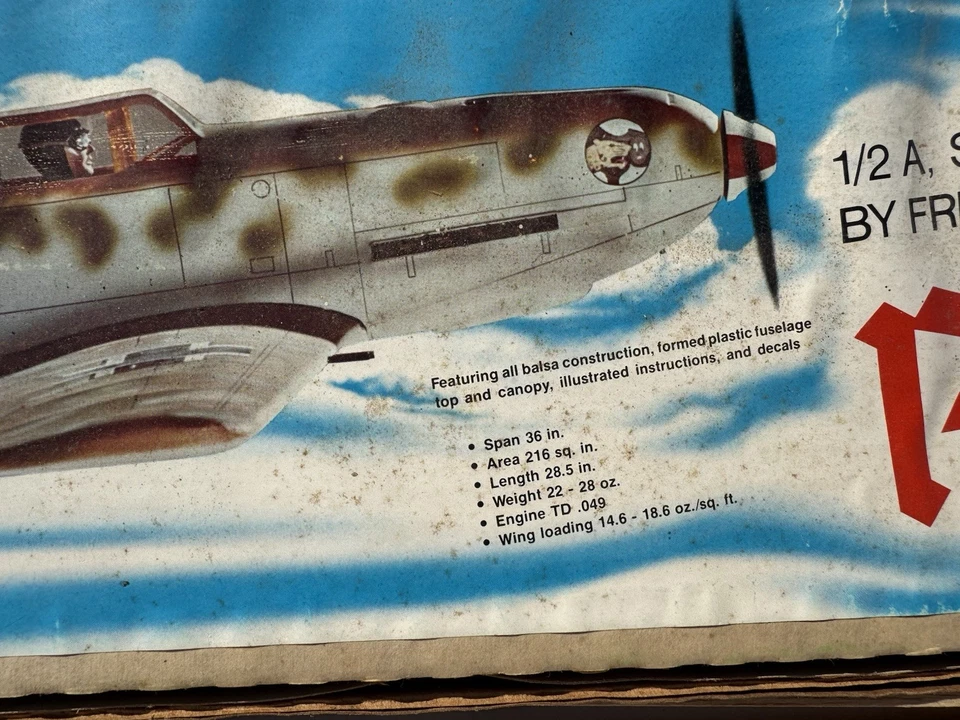 Vintage RARE WWII ME-109 1/12 Stand Off Scale For 2-4 Channel Radio READ DESC - Image 3 of 4