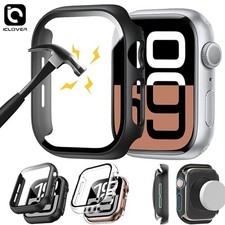 For Apple Watch Series 11 10 42mm 46mm Hard Case Tempered Glass Screen Protector