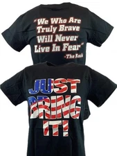The Rock Just Bring It Never Live In Fear Tribute Mens Black T-shirt