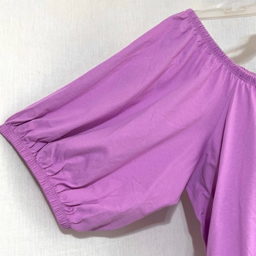 Sz 3X NWT OLD NAVY Women’s 3/4 Sleeve Off The Shoulder Purple Blouse Top Shirt - Picture 3 of 7