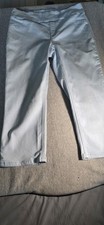 Chicos Perfect Stretch Capri Pants Light Blue Pull On Cropped Denim Size 0 S