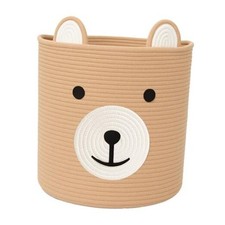 Baby Laundry Basket, Bear Basket, Baby Shower 13" D x 15" H Light Brown