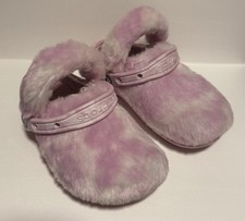 Crocs Classic Fur Sure Women  s 7 Men  s 5 Furry Fuzzy Pink Ballerina TyeDye