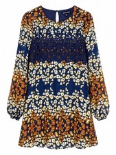 As U Wish Dress XS NWT Floral Lace Long Sleeve Boho Mini Dress