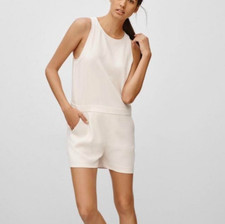 Aritzia Babaton Ozzy Cream Keyhole Romper Shorts Size 0 Sleeveless