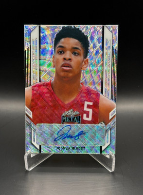 Auto! Joshua Minott 2021-22 Leaf Metal Silver Wave Auto