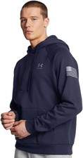 NWT Under Armour Men's Freedom Flag Hoodie Midnight Navy SZ S 1386756