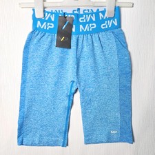 MyProtein Seamless Cycling Shorts Blue Gym / Yoga / Biker Shorts Size BNWT