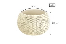 Flower Pot Plastic Planter Knit Effect Indoor Outdoor 3.9L 5 Colours
