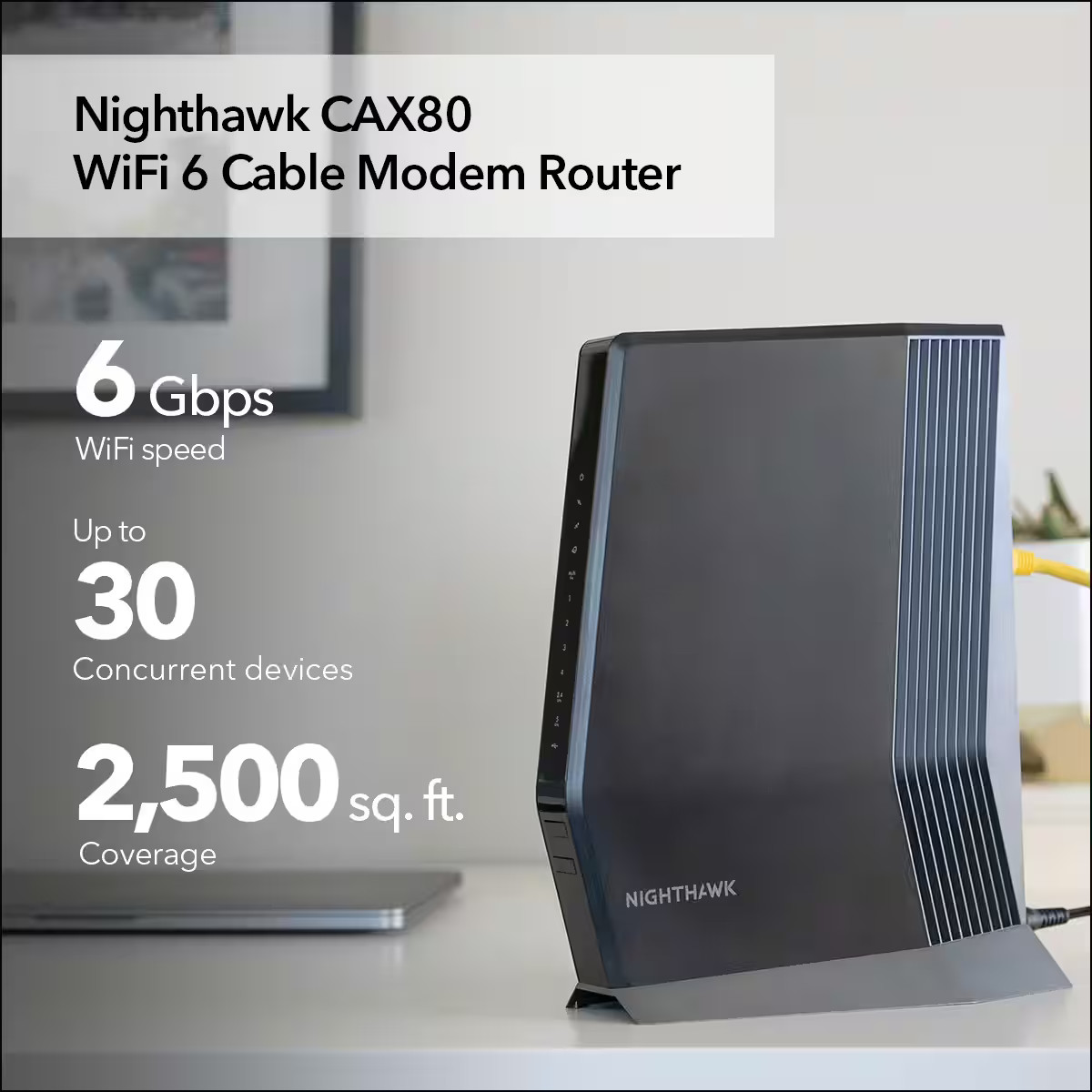 NETGEAR - Nighthawk AX6000 Wi-Fi 6 Router with DOCIS 3.1 Cable
