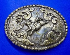 Professional Bull Rider Rodeo Cowboy Nocona Vintage Belt Buckle for 1.25" Belt