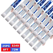 8 Ft Led Shop Light Fixture 72W 8FT Integrated Led Tube Light Bulbs 6500K 25Pack