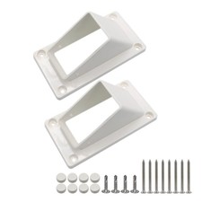 2PCS Qlvily 2" x 3 1/2" Stair Rail Handrail Vinyl Bracket Kit, White