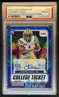 2021 Contenders Ja'Marr Chase Premium Rookie Blue Shimmer Auto #/27 PSA 10