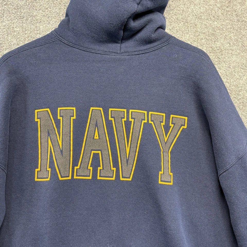 Sudadera con Capucha Vintage Marina de los Estados Unidos Hombres 2XL Azul Manga Larga Pullover Bolsillo Canguro EE. UU. Foto 4 de 4