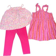 Lote de 2T de Verano Carter’s OshKosh Vestido de Cebra Manchado Túnica Leggings Niñas Pequeñas