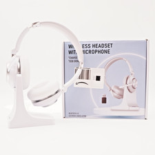 Wireless Headset Microphone, Charging Dock USB Dongle White NEW OPEN BOX