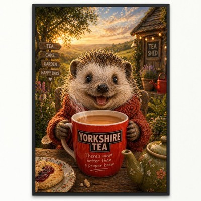 Lustiger Wanddruck Igel Yorkshire Tee Poster Geschenk Wohndeko Küche Mama