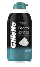 Gillette Foamy Shave Foam Cream for SENSITIVE Skin 11oz